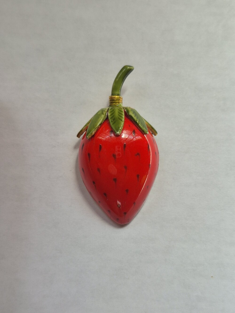 Vintage signed Original by Robert enamel strawberry brooch